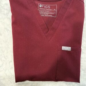 FIGS Women's Burgundy Top Scrub